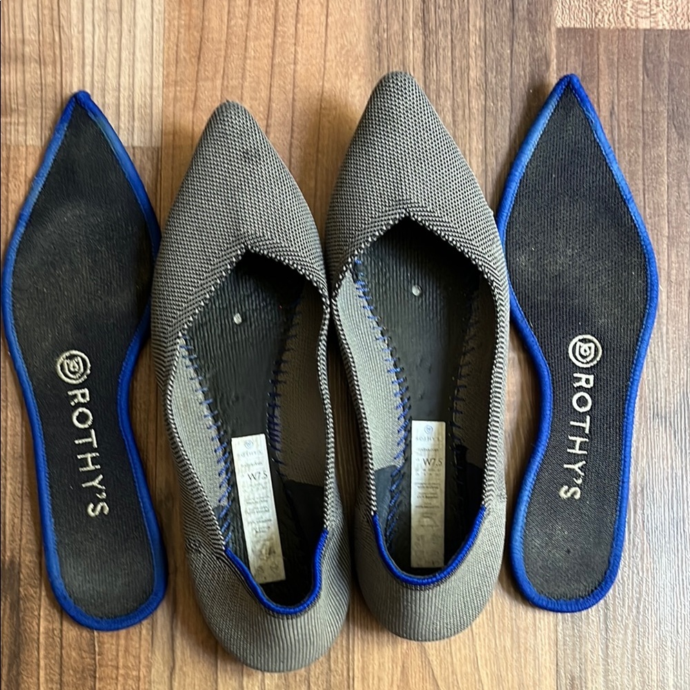 Rothy's Gray Flats Pointy 7.5